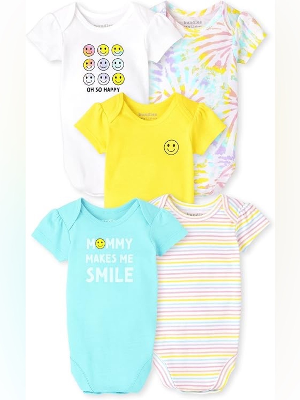 Children’s Place Smiley Face Baby Onesie Set of five